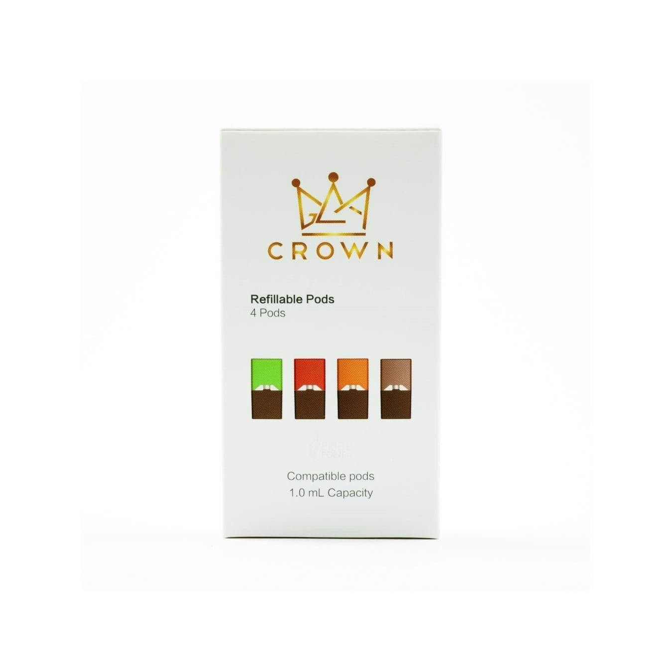 CROWN Refilalble Pods | Refillable JUULpods | JUUL Compatible | JUUL Compatible Pods | Price Point NY | Salt Nic Pod