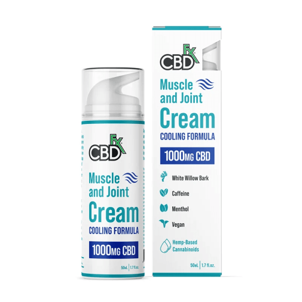 CBDfx Muscle and Joint Cream Cooling Formula Bottle and Package 1000mg | Price Point NY