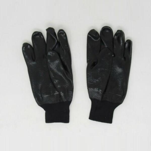New 12 pair pack size L coated cotton Black PVC coated gloves: Style # US-HCG